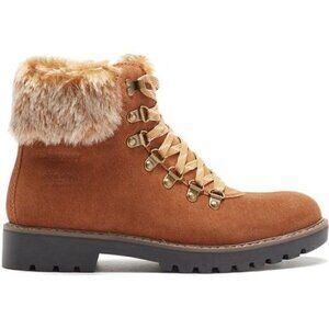 NWT Cougar Waterproof Insulated Heavy Duty Leather Winter Snow Boot Fur Trim